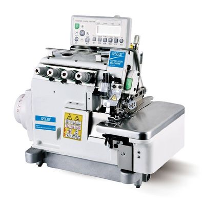 QS-5200DL-4-UT 4の糸の自動トリマーの自動フィートの揚げべらタオルの枕羽毛布団の左手のオーバーロックのミシンの寝具機械